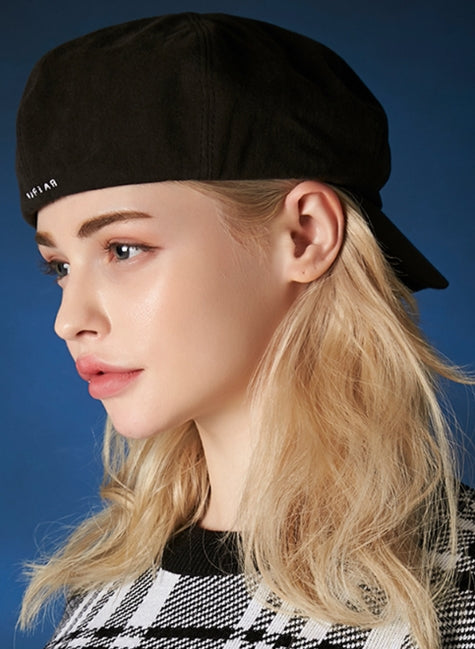 VARZAR(バザール) VARZAR embroidery newsboy cap black