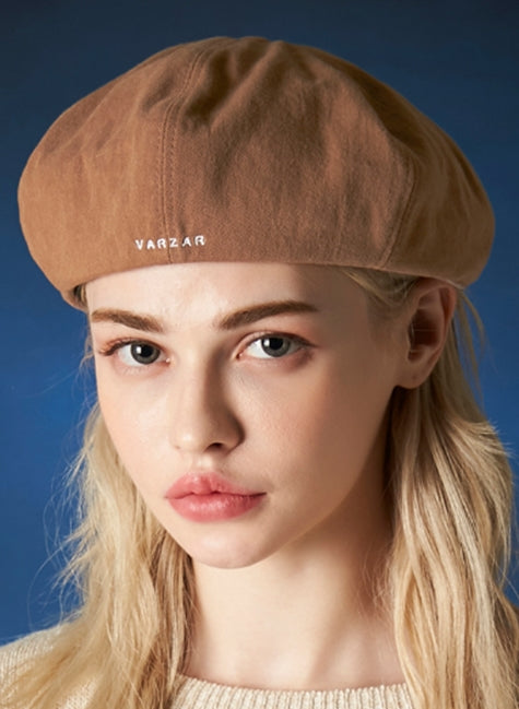 VARZAR(バザール) VARZAR embroidery newsboy cap brown