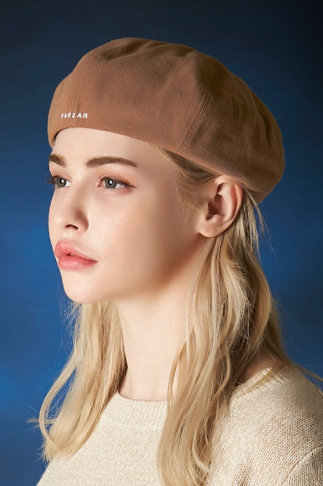 VARZAR(バザール) VARZAR embroidery newsboy cap brown