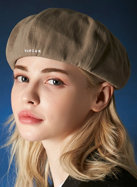 VARZAR(バザール) VARZAR embroidery newsboy cap khaki