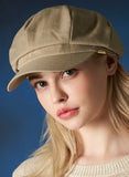 VARZAR(バザール) Metal tip herringbone newsboy cap beige