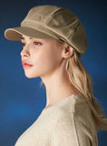 VARZAR(バザール) Metal tip herringbone newsboy cap beige