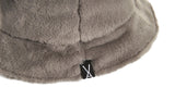 VARZAR(バザール) Fur logo point bucket hat grey
