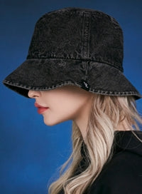 VARZAR(バザール) Stone-washed denim bucket hat black