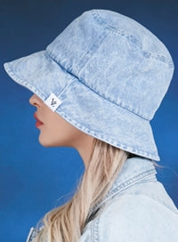 VARZAR(バザール) Stone-washed denim bucket hat right indigo