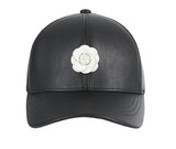 VARZAR(バザール) Camellia leather ballcap black/white