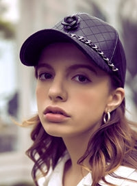 VARZAR(バザール) Camellia chain leather ballcap black