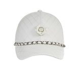 VARZAR(バザール) Camellia chain leather ballcap white