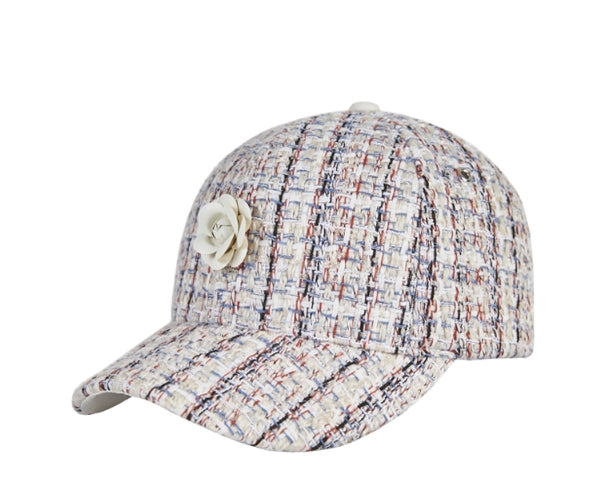 VARZAR(バザール) Camellia tweed ballcap white/multi