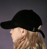 VARZAR(バザール) Gold point corduroy overfit ball cap black