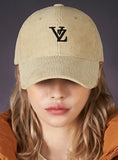 VARZAR(バザール) 3D Monogram Logo Corduroy Overfit Ball Cap cream