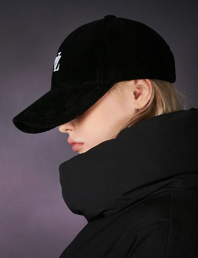 VARZAR(バザール) 3D Monogram Logo Corduroy Overfit Ball Cap Black