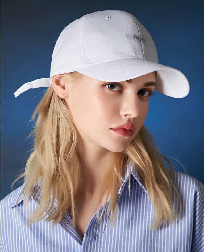VARZAR(バザール) Solid Label Overfit Ball Cap White