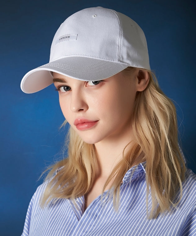 VARZAR(バザール) Solid Label Overfit Ball Cap White