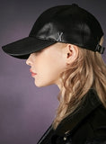 VARZAR(バザール) Stud logo leather overfit ball cap black