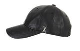 VARZAR(バザール) Stud logo leather overfit ball cap black