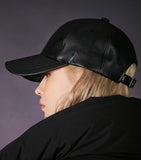 VARZAR(バザール) Stud logo leather overfit ball cap black