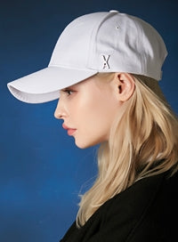 VARZAR(バザール) Stud logo overfit ball cap white