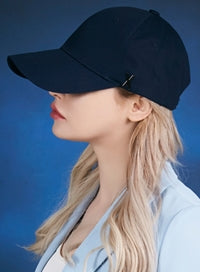 VARZAR(バザール) Stud logo overfit ball cap navy