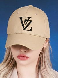VARZAR(バザール) Monogram Big Logo Overfit Buckle Cap beige