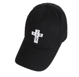 VARZAR(バザール) Black Cross Logo Overfit Buckle Cap Black