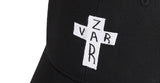 VARZAR(バザール) Black Cross Logo Overfit Buckle Cap Black