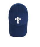 VARZAR(バザール) Black Cross Logo Overfit Buckle Cap navy