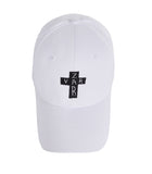 VARZAR(バザール) Black Cross Logo Overfit Buckle Cap white