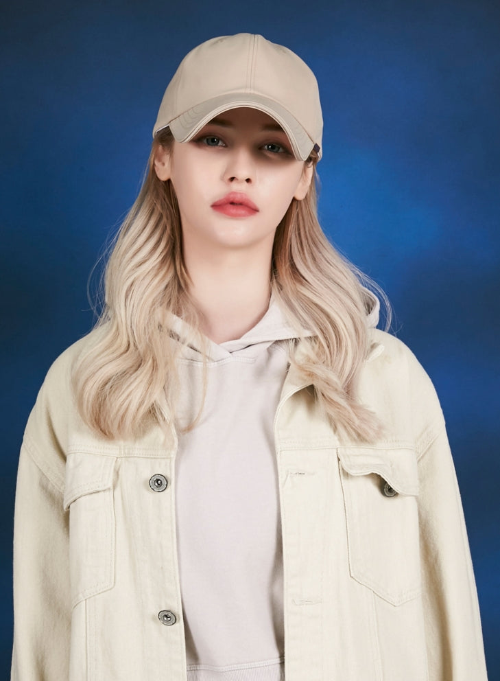 VARZAR(バザール) Rose Gold Double Link Overfit Ball Cap beige