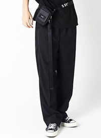 SSY(エスエスワイ)  essential over wide pants black
