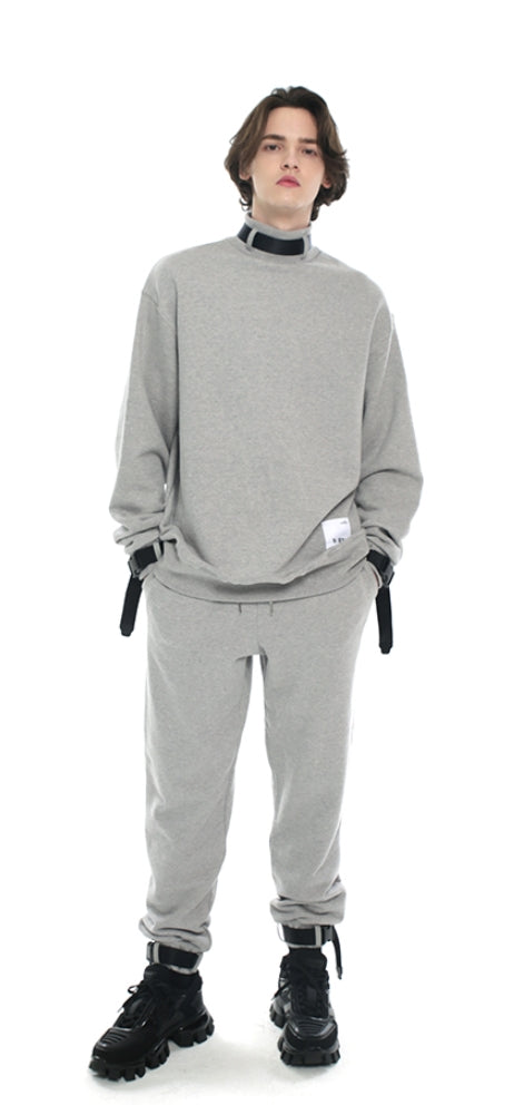 SSY(エスエスワイ)  webbing belt heavy cotton jogger pants grey