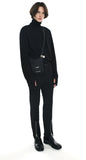 SSY(エスエスワイ)  ankle front zipper slim slacks black