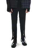 SSY(エスエスワイ)  ankle front zipper slim slacks black
