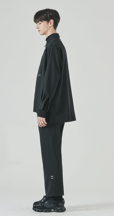 SSY(エスエスワイ)  half banding tip crop slacks black