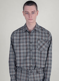 SSY(エスエスワイ)  ssy glen wide shirt grey