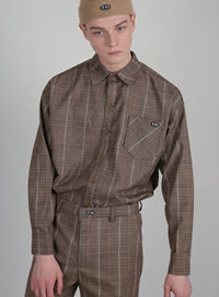 SSY(エスエスワイ)  ssy glen wide shirt brown