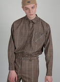 SSY(エスエスワイ)  ssy glen wide shirt brown