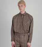 SSY(エスエスワイ)  ssy glen wide shirt brown