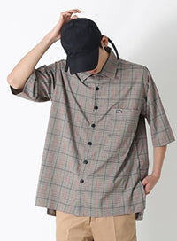 SSY(エスエスワイ)  indie pink line check half shirt