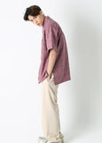 SSY(エスエスワイ)  square check over fit half shirt pink