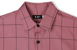 SSY(エスエスワイ)  square check over fit half shirt pink