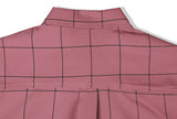 SSY(エスエスワイ)  square check over fit half shirt pink