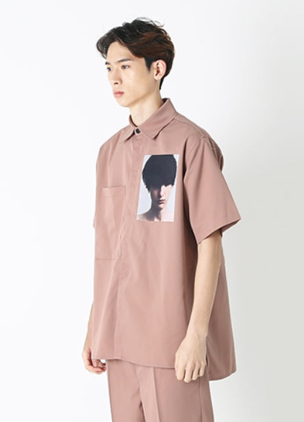 SSY(エスエスワイ)  hidden face half shirt pink