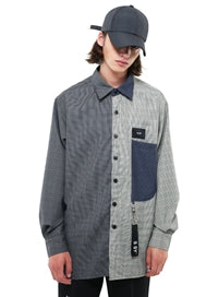 SSY(エスエスワイ)  3 color half and half shirt