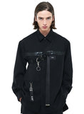 SSY(エスエスワイ)  heavy oversize zippered shirt jacket black