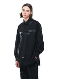 SSY(エスエスワイ)  heavy oversize zippered shirt jacket black