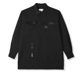 SSY(エスエスワイ)  heavy oversize zippered shirt jacket black