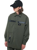 SSY(エスエスワイ)  heavy oversize zippered shirt jacket khaki