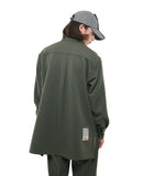 SSY(エスエスワイ)  heavy oversize zippered shirt jacket khaki