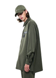 SSY(エスエスワイ)  heavy oversize zippered shirt jacket khaki